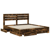 Bed Frame with Drawer with Headboard Manual Engineered Wood 3411618