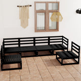6 Piece Garden Lounge Set Black Solid Pinewood 3075403