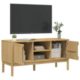 TV Cabinet FLORO Wax Brown 114x43x55 cm Solid Pine Wood 374014