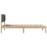 Bed Frame with Headboard Dark Grey 100 x 200 cm Solid Pine Wood 878210
