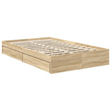 Storage Bed with Drawer Sonoma Oak 120 x 200 cm Engineered Wood 3412702