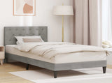 Bed Frame with Headboard Light Grey 90 x 190 cm Velvet 42027691