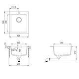 Overmount Kitchen Sink Single Basin Granite Black 141672