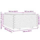 Garden Planter 100x100x49.5 cm Solid Wood Pine 3282539