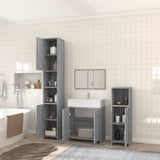 ZNTS 4 Piece Bathroom Furniture Set Grey Sonoma Engineered Wood 3154404