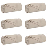 Throw Blankets 6 pcs Beige 170 x 130 cm Fleece 42017045