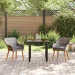 Garden Dining Set with Cushion 3 pcs Grey Poly Rattan 3261684
