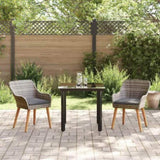 Garden Dining Set with Cushion 3 pcs Grey Poly Rattan 3261684