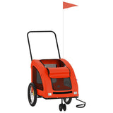 Pet Bike Trailer Orange and Grey Oxford Fabric and Iron 93984