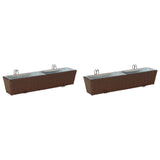 Railing 2 pcs 80 x 17 x 17 cm Metal 42026969