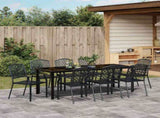 Garden Dining Set 9 pcs Anthracite Powder-Coated Steel 3379309