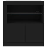 Sideboard with LED Lights Black 60.5x37x67 cm 836617