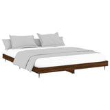 Bed Frame without Mattress Brown Oak 200x200 cm Engineered Wood 832220