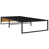 Bed Frame without Mattress Black Metal 100x200 cm 324814