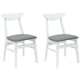 Dining Chairs 2 pcs White 42 x 47.5 x 81 cm Solid Rubber Wood 42020433