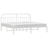 Bed Frame White Steel 200x200 cm Bed Frame Rectangular 353691