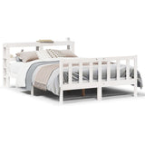 Bed Frame without Mattress White 140x200 cm Solid Wood Pine 3305762