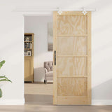 Sliding Door Manual White 83 x 202 cm Solid pine wood and steel 3333560
