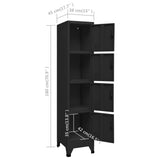 Locker Cabinet Black 38x45x180 cm Steel 339786