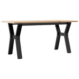 ZNTS Coffee Table Y-Frame 100x50x45 cm Solid Wood Pine and Steel 3282710