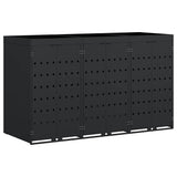 Wheelie Bin Storage for 3 Bins Black 204 x 77.5 x 121.5 cm 3394739