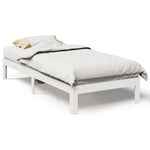 ZNTS Bed Frame without Mattress White 80x200 cm Solid Wood Pine 859215