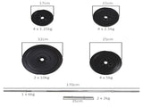 Dumbbell and Barbell Set with 65kg Adjustable Barbell Weights Set, for Home Gym - Black T3398P347580