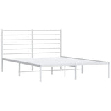 Metal Bed Frame without Mattress with Headboard White 140x190cm 352368