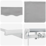 Retractable Awning Light Grey 250 x 200 cm Fabric 3329441