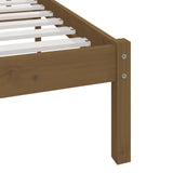 Bed Frame Honey Brown Solid Pine Wood 200x200 cm Durable 3101046