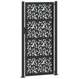 Garden Gate Black 100x200 cm Steel Leaf Design 4100963