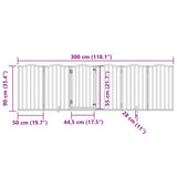 Dog Gate with Door Foldable 6 Panels 300 cm Poplar Wood 352207