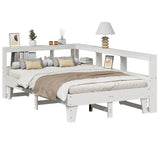 Bookcase Bed without Mattress White 140x190cm Solid Wood Pine 3324551