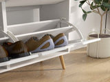 Shoe Storage Cabinet, 4 Flip Drawers, Shoe Organizer for 16 Pairs of Shoes, White T3398P341272