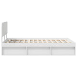 Bed Frame with Headboard White 120 x 190 cm Solid Pine Wood 3412105