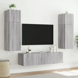 TV Wall Cabinet with LED Lights Grey Sonoma 80x35x31 cm 837291