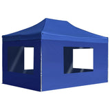 Professional Folding Party Tent with Walls Aluminium 4.5x3 m Blue 45497