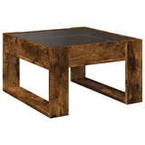 Coffee Table with Infinity LED Smoked Oak 50x53x30 cm 847627