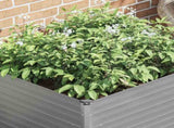 Raised Garden Bed 100x100x77 cm Galvanised Steel Grey 42407