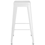 Bar Stools Stackable 2 pcs White Metal 248148