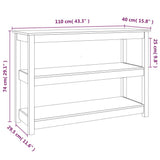 Console Table White 110x40x74 cm Solid Wood Pine 821665