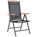 Folding Garden Chairs 4 pcs Aluminium and Textilene Black 41733