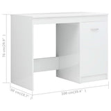 ZNTS Desk High Gloss White 140x50x76 cm Engineered Wood 3054786