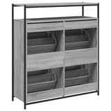 Shoe Cabinet with 4 Flip-Drawers Grey Sonoma 100x34x112 cm 3214416