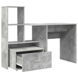 Desk Concrete Grey 131.5 x 50 x 106.5 cm Engineered Wood 3337268