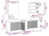 Bathroom Cabinet Set 5 pcs Old Wood Engineered Wood 3406437