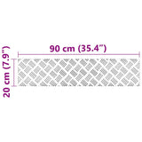 Stair Tread Rectangular 4 pcs Silver 90 x 20 cm Aluminium 4104266