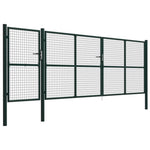 ZNTS Garden Gate Steel 500x150 cm Green 144319