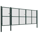 ZNTS Garden Gate Steel 500x150 cm Green 144319