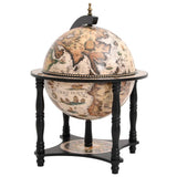 Globe Bar Wine Stand Black Solid Wood Eucalyptus 343474